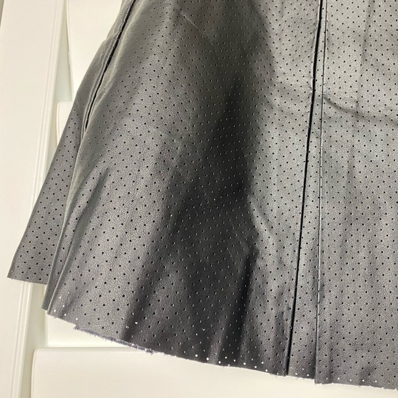 BCBGeneration Black Leather Pleated Skirt - Picture 2 of 5